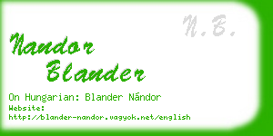 nandor blander business card